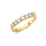 14K Yellow Gold CZ Wedding Band