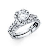 14K White Gold CZ Ring