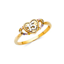 Load image into Gallery viewer, 14K Two Tone Gold 7mm 15 Years CZ Ring