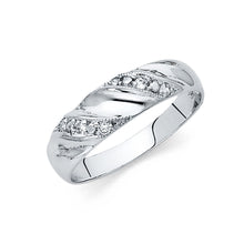 Load image into Gallery viewer, 14K White Gold CZ Men&#39;s 6mm Wedding Band