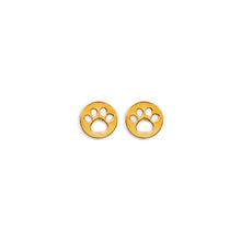 Load image into Gallery viewer, 14K Yellow Gold Paw Stud Earrings With Screw Back