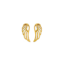 Load image into Gallery viewer, 14K Yellow Gold Wing Stud Earrings With Screw Back