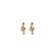 Load image into Gallery viewer, 14K Yellow Gold Musical Note Stud Earrings With Screw Back