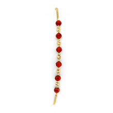 Load image into Gallery viewer, 14K Yellow Gold Coral Bead Friendship Bracelet