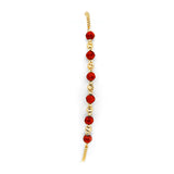 14K Yellow Gold Coral Bead Friendship Bracelet