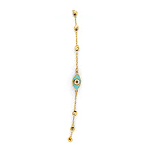 Load image into Gallery viewer, 14K Yellow Gold Evil Eye Friendship Bracelet