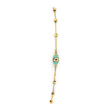 14K Yellow Gold Evil Eye Friendship Bracelet