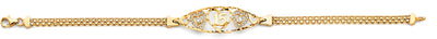 14K Two Tone Gold CZ 15 Years ID Bracelet