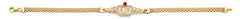 14K Two Tone Gold CZ 15 Years Crown Bracelet