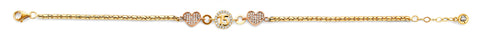 14K Tri Color Gold CZ 15 Years Bracelet