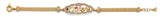 14K Two Tone Gold CZ Lucky ID Bracelet