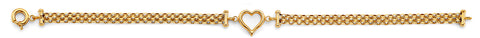 14K Yellow Gold Heart Center Bracelet