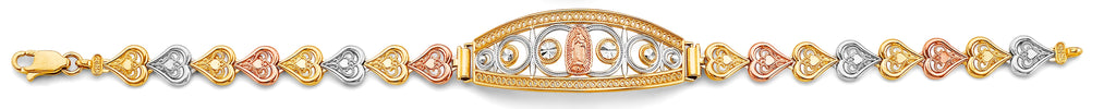 14K Tri Color Gold Guadalupe ID Bracelet