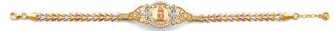 14K Tri Color Gold Guadalupe ID CZ Bracelet