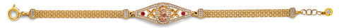 14K Tri Color Gold CZ  Guadalupe ID Bracelet