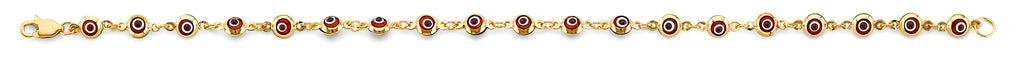 14K Yellow Gold Evil Eye Red Bracelet