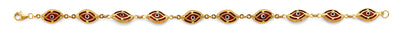 14K Yellow Gold Wave Red Evil Eye Bracelet
