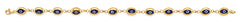 14K Yellow Gold Blue Evil Eye Bracelet