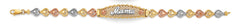 14K Tri Color Gold Mama ID Bracelet