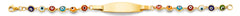 14K Yellow Gold Mixed Color Evil Eye Baby ID Bracelet