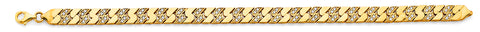 14K Yellow Gold Bar Fancy CZ Bracelet