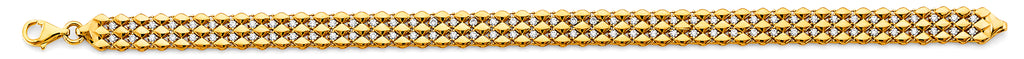 14K Yellow Gold CZ Fancy Cone Bracelet