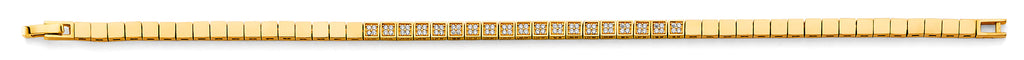 14K Yellow Gold CZ Square Fancy Bracelet