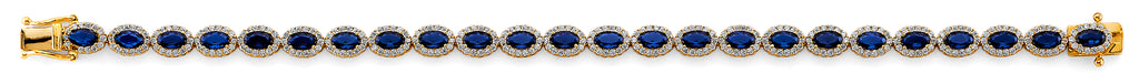 14K Yellow Gold CZ Blue Stone Bracelet