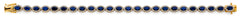 14K Yellow Gold CZ Blue Stone Bracelet