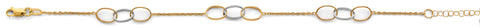 14K Two Tone Triple Together Oval Bracelet