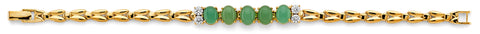 14K Yellow Gold CZ Jade Bracelet