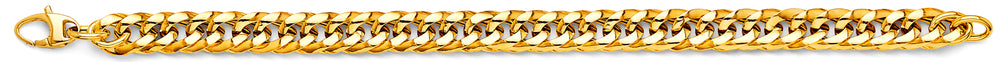 14K Yellow Gold Hollow Concaved Curb Bracelet