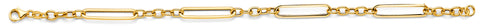 14K Yellow Gold Hollow Paper Clip And Oval Link Bracelet