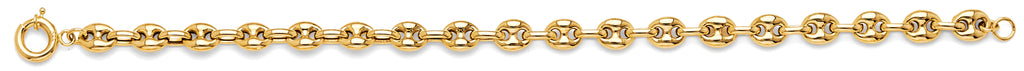 14K Yellow Gold Puffed Mariner Bracelet