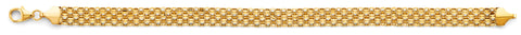 14K Yellow Gold Hollow Bismark Style Bracelet