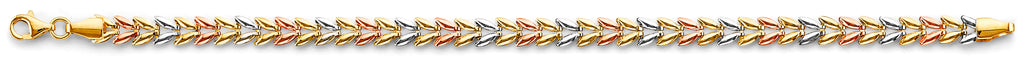 14K Tri Color Double Face Stampato Bracelet