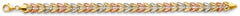 14K Tri Color Stampato Double Face Bracelet
