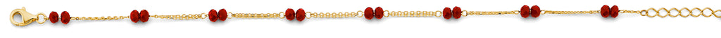 14K Yellow Gold Coral Bead Bracelet