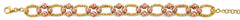14K Two Tone Gold Fancy DC Ball Bracelet