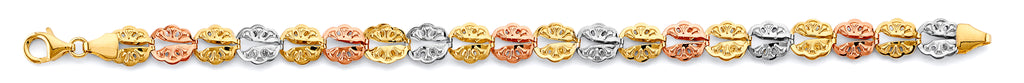 14K Tri Color Gold Fancy Bracelet