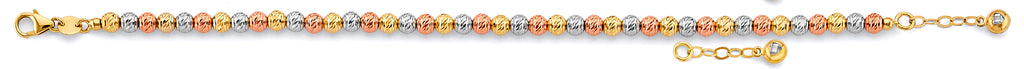 14K Tri Color Gold DC Ball Bracelet