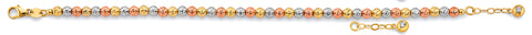 14K Tri Color Gold DC Ball Bracelet