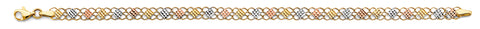 14K Tri Color Gold DC Bracelet