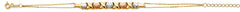 14K Tri Color Gold Center Stampato Heart Bracelet