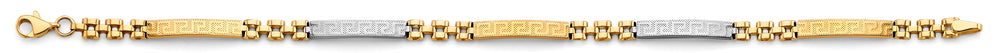 14K Two Tone Gold Greek Design Bracelet