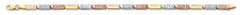 14K Tri Color Gold Bar Fancy Bracelet