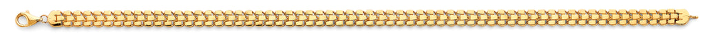 14K Yellow Gold Triple Bar Fancy Bracelet