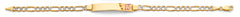 14K Two Tone Gold Figaro WP 15 Years ID Bracelet