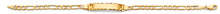 Load image into Gallery viewer, 14K Yellow Gold Figaro Plain ID Bracelet