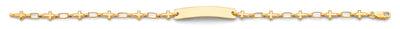14K Yellow Gold Cross Plain ID Bracelet